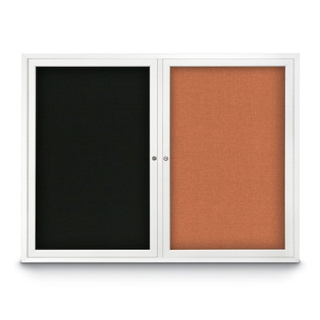 United Visual Products Corkboard, 60"x36", Buff/Satin UV405PLUS-SATIN-BUFF